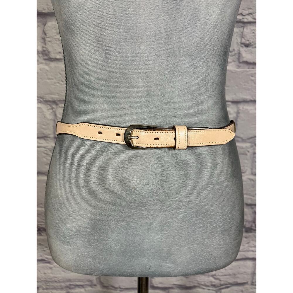 Vintage Circle Y  Thin Western/Cowgirl Style Leather Belt with Silver Conchos